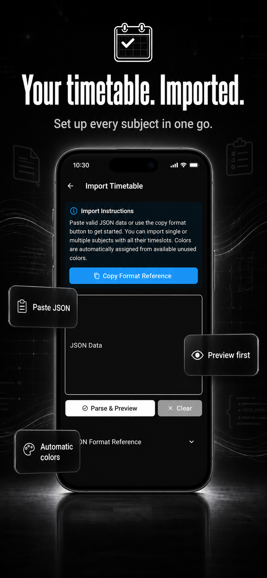 AttendMate timetable import on iPhone